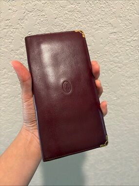 Cartier Bifold Long Wallet Bordeaux Leather
